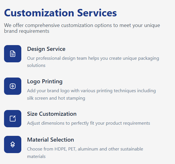 Customized cosmetic bottles