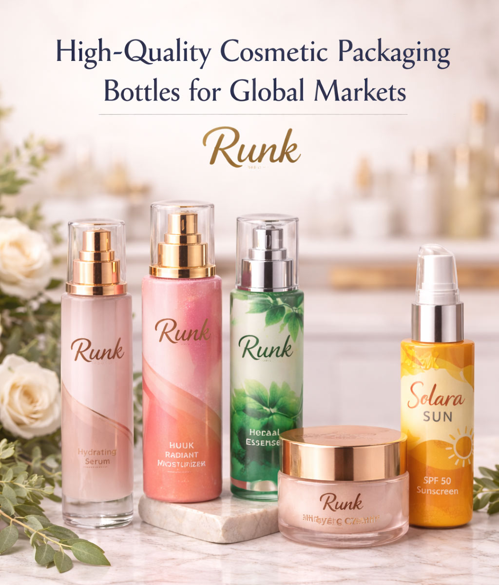 Runk cosmetic bottles